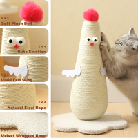 Griffoir vertical pour chat en sisal sans miettes Conception de poussin Poteau à gratter pour chaton d'intérieur