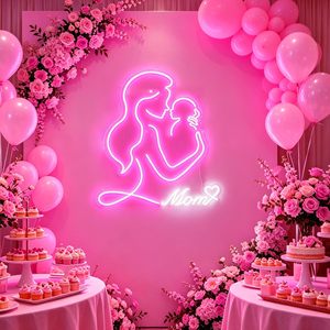 En stock, enseigne au néon pour la fête des mères, LED 20 pouces, maman et bébé, joyeuse fête des mères, enseignes au néon pour décoration murale, cadeau, enseignes au néon personnalisées - Product Image 5