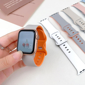 Correa Tschick para Apple Watch Band 40 44mm 45mm 41mm 46mm 42mm Correa deportiva de silicona Iwatch Series 10 8 9 Se 7 <span class=keywords><strong>Ultra</strong></span> 49mm Bandas - Product Image 5