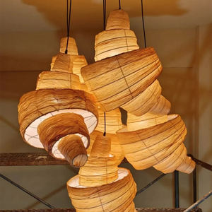 Lampe suspendue nordique moderne pour salle à manger, café, îlot de cuisine, en <span class=keywords><strong>tissu</strong></span> et métal, de haute qualité, nouvelle, unique, en forme de croissant - Product Image 3