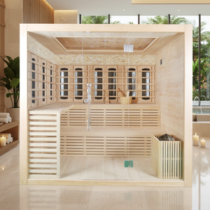 Far Infrared <b>Sauna</b> Room Indoor Hemlock Wooden Modern Design 2 People Apartment Living Room - Product Image 1