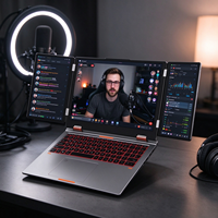 Ordinateur portable à triple écran 16+14 pouces, Intel Core I5-12450H, 32 Go de DDR4, 1 To de SSD NVMe, Windows 10 Professionnel, clavier anglais sans fil