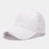 Nueva Gorra Trucker Vintage de Verano con Malla y Parches, Gorra de Béisbol Unisex de Algodón Lavado, Estilo Desgastado, Sin Estructura, con Cierre a Presión