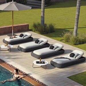 Tumbonas de Hotel Más Vendidas, Tumbonas Plegables para <span class=keywords><strong>Terraza</strong></span>, Silla de Ratán para Tomar el Sol, <span class=keywords><strong>Cama</strong></span> de Playa Reclinable - Product Image 6