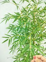 Arbre en bambou artificiel ignifuge, résistant aux UV, écologique, avec tiges en bois véritable naturel, 150 cm, verdure artificielle de luxe pour jardin