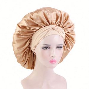 Bonnets en satin soyeux doux prêts à être expédiés, ajustables avec lien, bonnets tressés, bonnets extra longs personnalisés avec long lien large, unisexe pour usage quotidien - Product Image 3