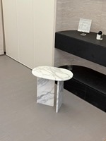 Table basse de salon personnalisable en marbre blanc poli haut de gamme, réglable en hauteur, facile à nettoyer, style traditionnel