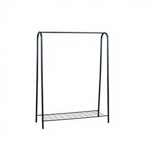 Double Tier Freestanding Garment <b>Rack</b> with Wire <b>Shelf</b> and Multifunction Design for Bedroom Entryway Clothes Storage - Product Image 1