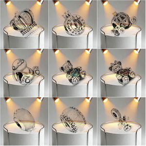 Al por mayor Cuentas sueltas de Plata 925 con formas de calabaza, alas de ángel, oso, cristal y corazón, para manualidades DIY de mujer - Product Image 3