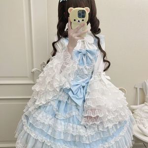 Váy Lolita Nhật Bản ngọt ngào dành cho nữ, kiểu dáng thanh lịch Gothic, tay dài, váy dự tiệc công chúa, phong cách Victoria, nữ tính, Harajuku, Kawaii, Vestidos - Product Image 5