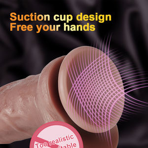 Hoch realistischer künstlicher Penis aus flüssigem Silikon mit Vibrations funktion für weibliche Mastur batoren - Product Image 5