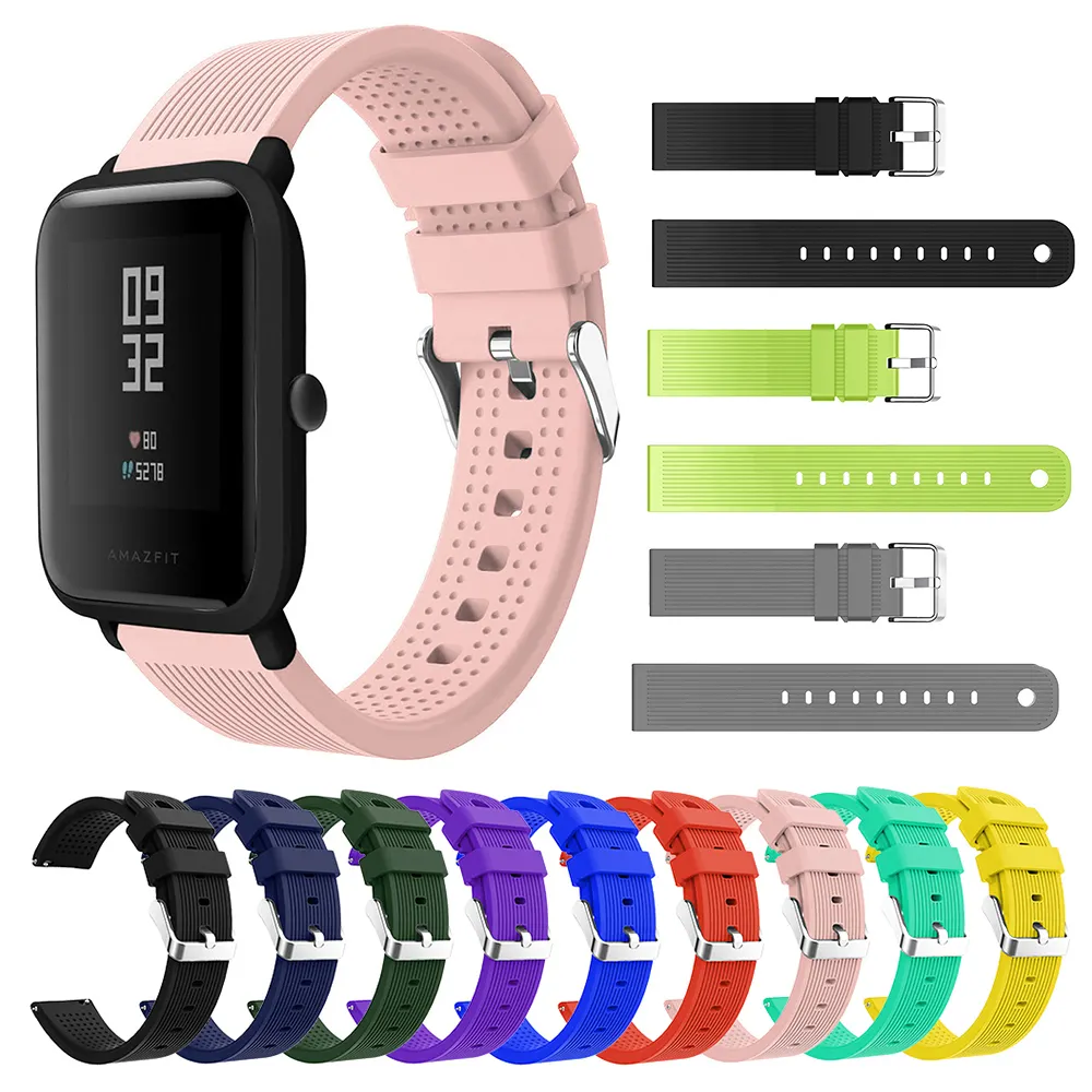 20mm Silicone Strap For Xiaomi Huami Amazfit GTS Bip U S Bip Lite Youth Smart Watch Bands for Xiaomi Haylou Solar LS02