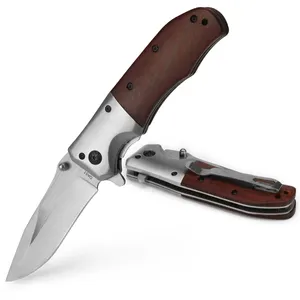 DA51 sıcak satmak ahşap kolu Survival hediye bıçaklar 3CR13 paslanmaz çelik cep katlanır bıçak