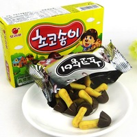 Biscuits au chocolat croustillants en forme de champignons pour enfants, saveurs exotiques asiatiques, en gros, emballage boîte/sac de 50g