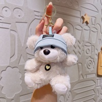 Porte-clés personnalisé en peluche ours en laine mignon de dessin animé pour décoration de sac à dos