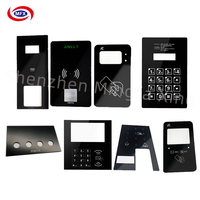 Panneau acrylique tactile personnalisé avec perforations Plaque de recouvrement en verre trempé irrégulier électroplaqué semi-transparent haut de gamme