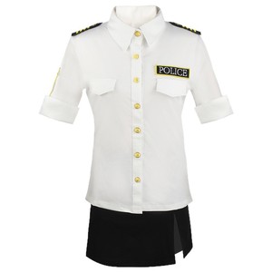 Disfraz de Cosplay de Oficial de Policía Femenina, Conjunto de Camisa Blanca y Falda Negra con Guantes, Traje para Juego de Roles - Product Image 5