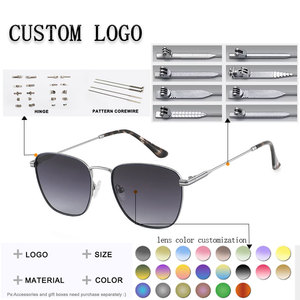 Gafas de Sol Rectangulares de Montura Completa, Marco Dorado, Lentes Verdes, Protección UV400, Estilo Retro Unisex - Product Image 2