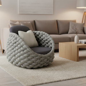 Conjunto de Sofás de Jardín de Lujo con Tejido de Cuerda, Estilo Moderno - Product Image 1