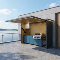 Cuisine extérieure en acier inoxydable 304, étanche, avec îlot barbecue, pour patio, jardin, cour arrière