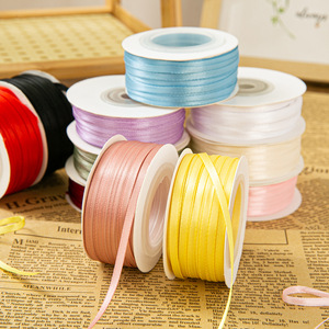 Cinta de poliéster de doble cara de 3 mm de grosor para manualidades, lazos para el cabello, cajas de regalo, cinta de seda para embalaje, venta al por mayor, cinta decorativa - Product Image 1