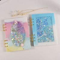 Cristal Colle Résine Miroir A5 Ovale Quicksand Notebook Couverture Loose-Leaf Silicone Moule