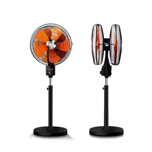 Ventilateur électrique 3-en-1 de 18 pouces à <span class=keywords><strong>2</strong></span> têtes, rotation à 360 degrés, pour usage extérieur et domestique, alimenté par batterie, avec commande numérique, en plastique - Product Image 1