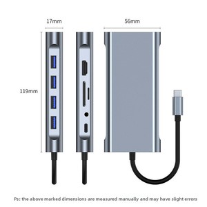 Convertidor USB-C 11 en 1 Tipo-C, Base de Expansión para Portátil con Hub RJ45 4K, en Stock - Product Image 5