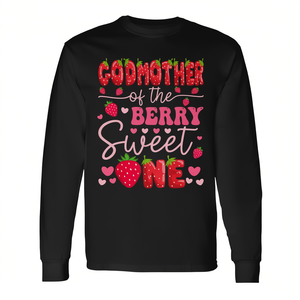 Camiseta de manga larga Godmother Of The Berry Sweet One Strawberry para el primer cumpleaños - Product Image 2