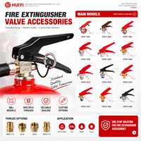 Vanne de tête d'extincteur homologuée CE avec options de poignée noire pour extincteurs à poudre sèche ABC de 1 à 12 kg, OEM disponible