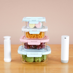 Nhà cung cấp cao cấp chất lượng cao Borosilicate thủy tinh thực phẩm <span class=keywords><strong>container</strong></span> Bộ nhà bếp thực phẩm lưu trữ thủy tinh ăn trưa Box Set - Product Image 3