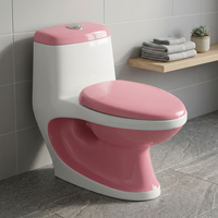 WC monobloc en céramique blanc-orangé, 300 mm, avec vanne de chasse WDI à double chasse, à poser au sol