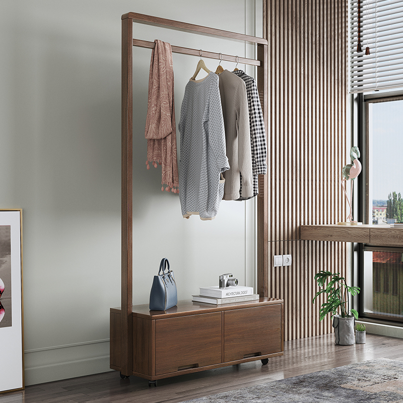 All Solid Wood Walnut Material Living Room Household Furniture Chinese Style Coat Rack CECR004
