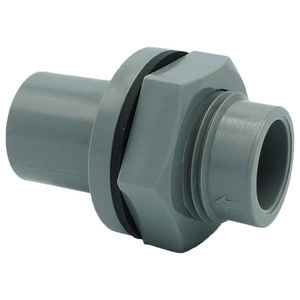 Enchufe de pared Kansaikako con rosca y inclinación, tipo recto (13A) – Enchufe de PVC para pasaje por pared con 3 orificios °   Inclinación - Product Image 1