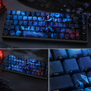 Ensemble de touches personnalisées <span class=keywords><strong>LOL</strong></span> Midnight Ahri 68 touches en PBT avec impression par sublimation latérale, profil Cherry pour clavier mécanique de jeu - Product Image 5