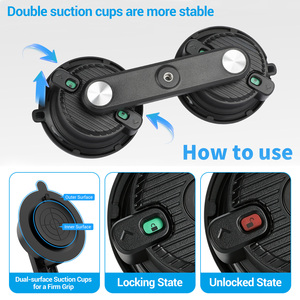 Soporte para Coche con Triple Ventosa, Palo Extensible para Selfies, Rotación <span class=keywords><strong>360</strong></span> <span class=keywords><strong>Grados</strong></span>, Impermeable, Liberación Rápida, para Parabrisas y Cámara - Product Image 2