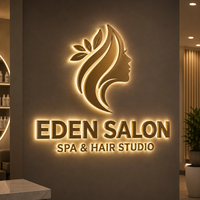Enseigne lumineuse LED personnalisée, enseigne en acrylique rétroéclairée 3D pour salon de beauté et logo mural de parc, étanche IP65, utilisation en extérieur/intérieur