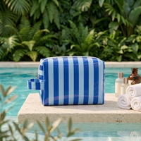 Grande trousse de maquillage imperméable en PVC, mignonne et tendance, avec fermeture éclair, pour voyage, plage, organisateur de crème solaire