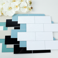 Carreaux mosaïques autocollants SPC blanc brillant de haute qualité, étanches, pour crédence de cuisine