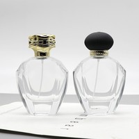 Flacon de parfum transparent unique vide de 80 ml (2,7 oz) en verre avec couvercles