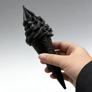 Modèle de cornet de crème glacée en plastique écologique de 17 cm, noir, adorable, en forme de noix de coco, pour décoration de café - Product Image 4
