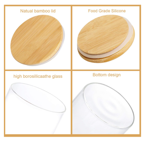 Lọ Đựng Thực Phẩm Bằng Thủy Tinh Trong Suốt Có Nắp Tre Kín Khí Để Đựng Kẹo, Bánh Quy, Gạo, Đường, Bột Mì, Các Loại Hạt - Product Image 3