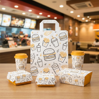 Boîte en papier personnalisée écologique pour emballage alimentaire rapide, idéale pour frites, poulet frit, nuggets et ailes de poulet à emporter