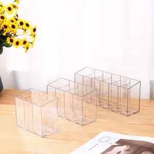 Transparent Cosmetic Makeup Acrylic Makeup Brush Tool Storage Box Case Make-up Brush Holder Table Organizer Makeup Tool