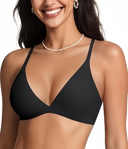 <span class=keywords><strong>Reggiseno</strong></span> Triangolare Senza Ferretto da Donna, Sottile e Traspirante, con Scollo a V, Senza Imbottitura, Spalline Regolabili, Morbido e Invisibile per Uso Quotidiano - Vendita all'Ingrosso - Product Image 1