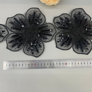 Thời trang sang trọng 3D hoa vải tuyn ĐÍNH CƯỜM REN THÊU Organza các bản vá lỗi cao cấp lưới vải cho đám cưới sử dụng <span class=keywords><strong>sequin</strong></span> Trims - Product Image 4