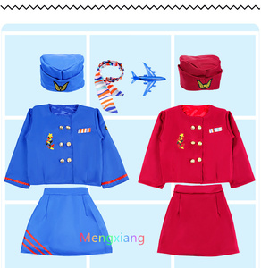 Ocupación Avión Cosplay Traje de carrera Fiesta de Halloween Traje de azafata Fancy Pilot Uniformes Niñas Rendimiento Conjunto de ropa - Product Image 3