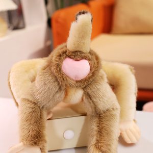 Oreiller en peluche doux et réalistes en forme de babouin, jouet en peluche super doux, figurine en coton PP rembourré, brodé pour un <span class=keywords><strong>anniversaire</strong></span> - Product Image 3