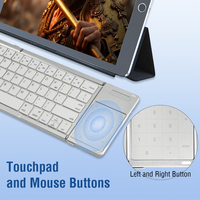 Clavier pliable sans fil BT avec pavé tactile en aluminium ultra fin portable 64 touches