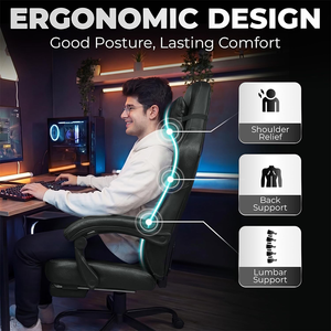 Chaise de jeu promotionnelle 2026 à prix abordable, chaise de jeu ergonomique avec accoudoirs articulés en cuir PU pour salle de jeu d'adolescents - Product Image 4